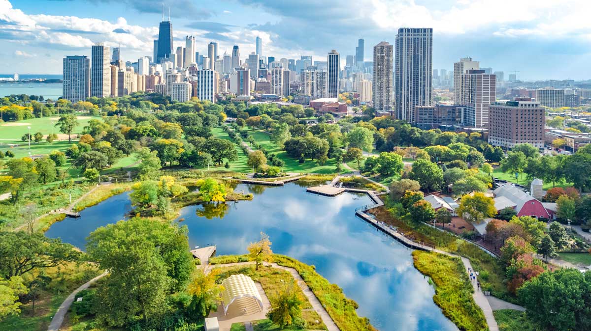 Lincoln Park aerial shot, chicago